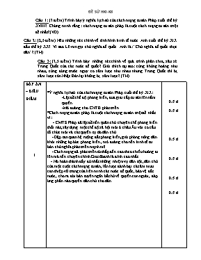 Ngân hàng đề kiểm tra học kì I Lịch sử lớp 8 (Có đáp án)